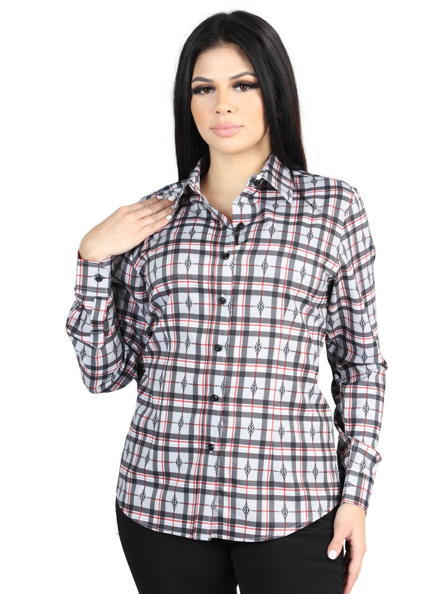 El General - Casual Long - Sleeve Shirt - Black/White 44720 - Diana Zapateria Inc