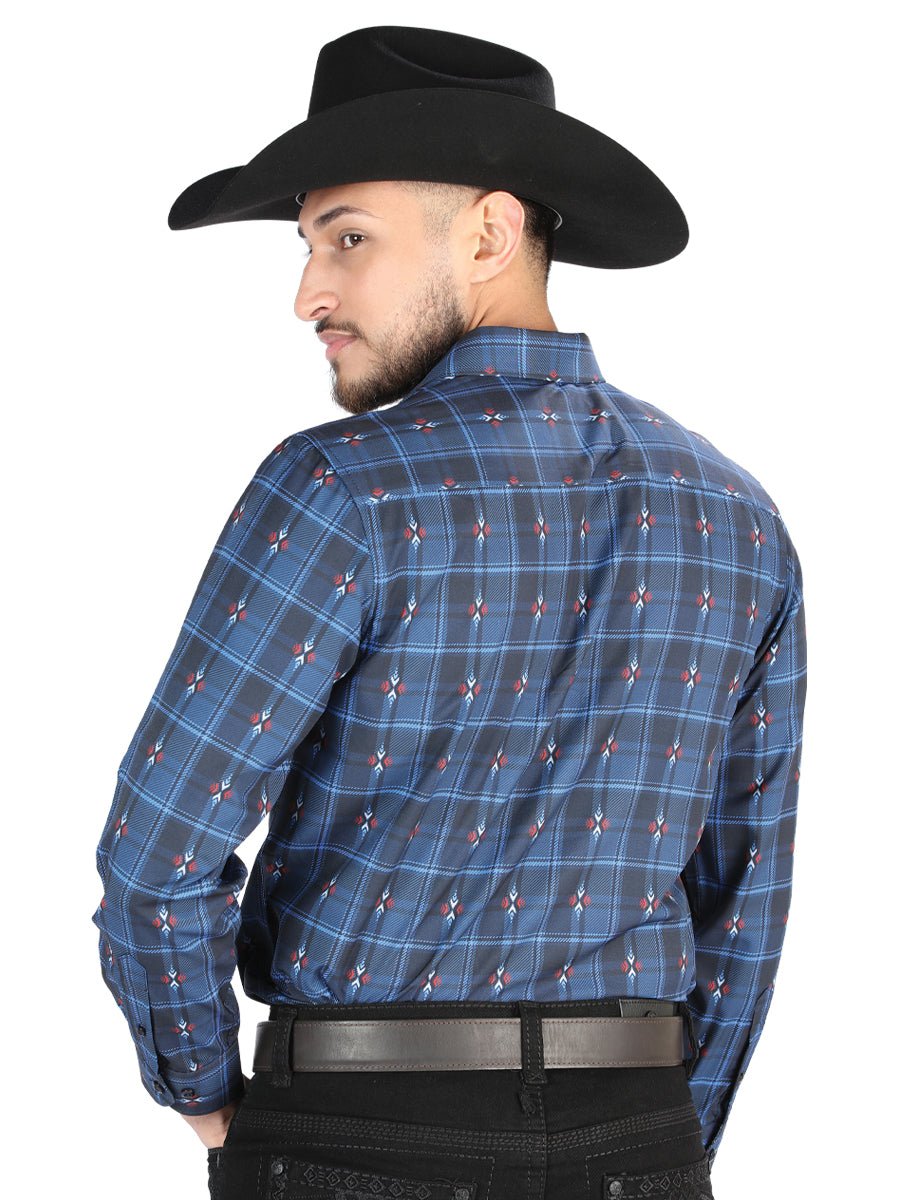 El General - Casual Long Sleeve Shirt - Blue 44704 - Diana Zapateria Inc