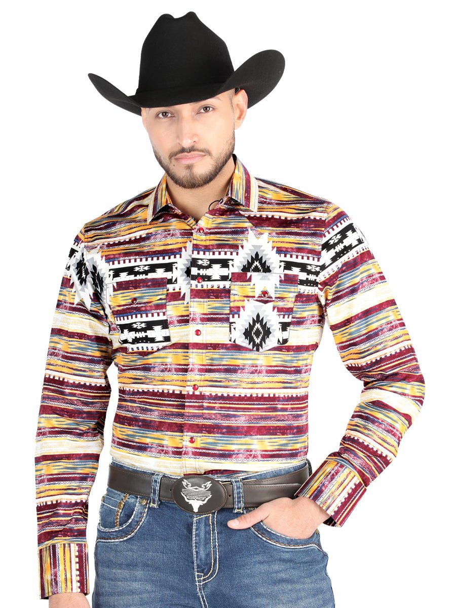 El General - Casual Long Sleeve Shirt - Brown 44487 - Diana Zapateria Inc