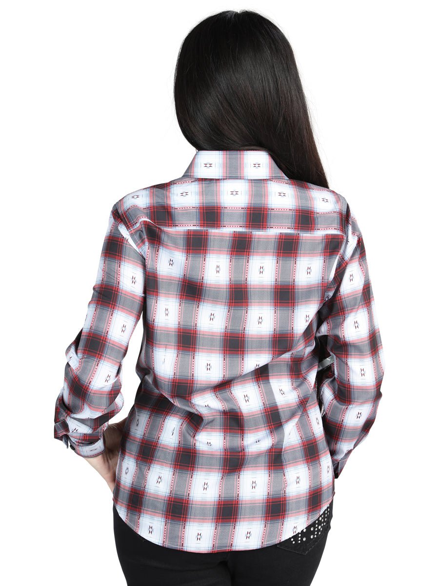 El General - Casual Long - Sleeve Shirt - Red/Black 44718 - Diana Zapateria Inc