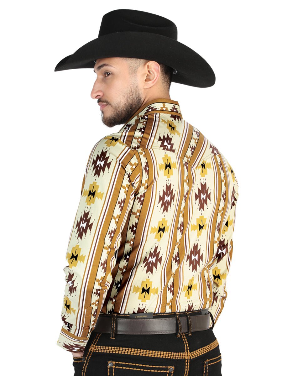 El General - Casual Long Sleeve Shirt - Taupe 44471 - Diana Zapateria Inc