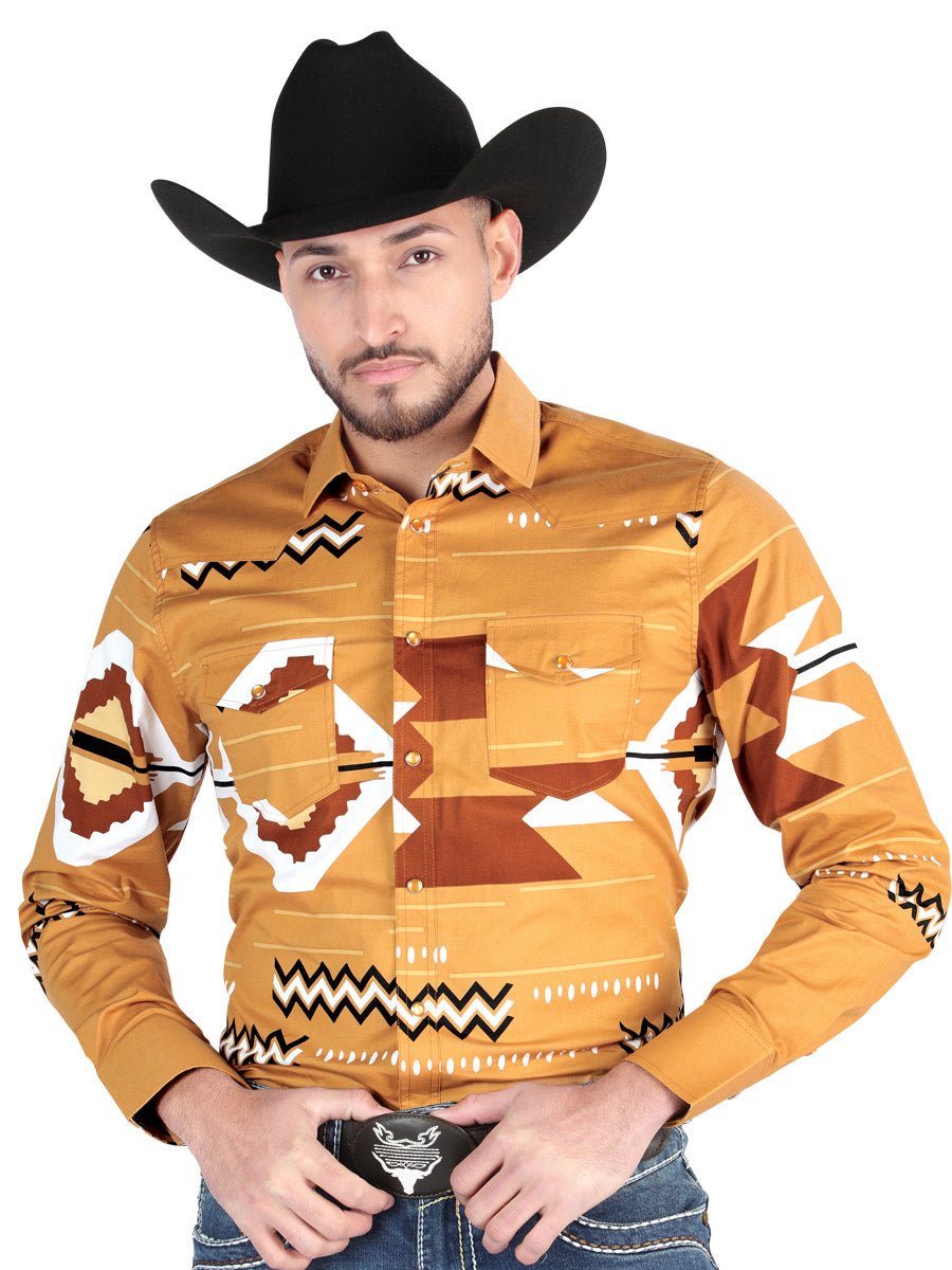 El General - Casual Long Sleeve Shirt - Taupe 44499 - Diana Zapateria Inc