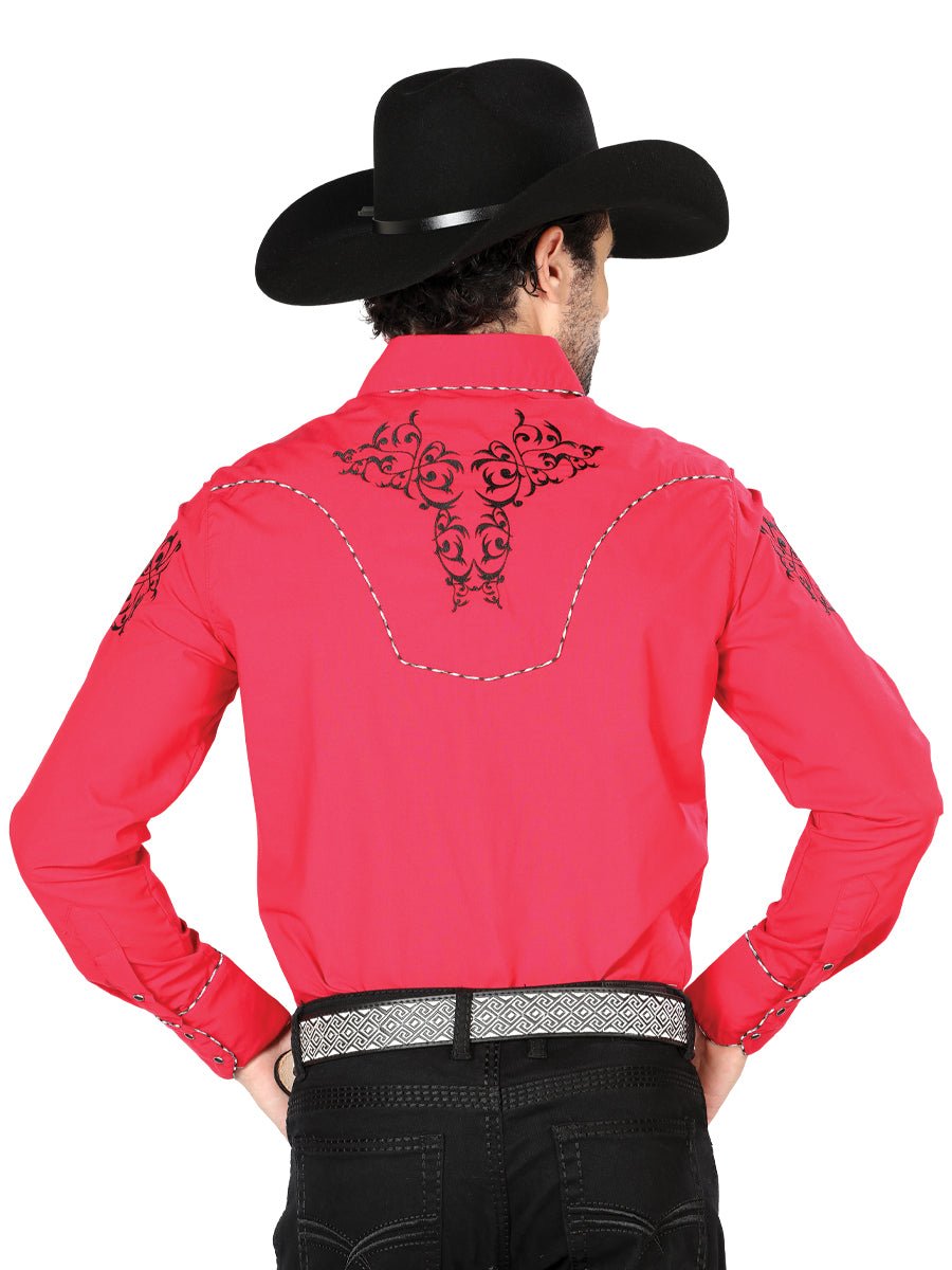 El General Embroidery Western Shirt Red/Black 40992 - Diana Zapateria Inc