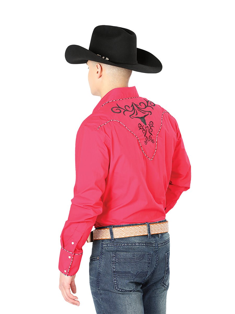 El General Embroidery Western Shirt Red/Black 42889 - Diana Zapateria Inc