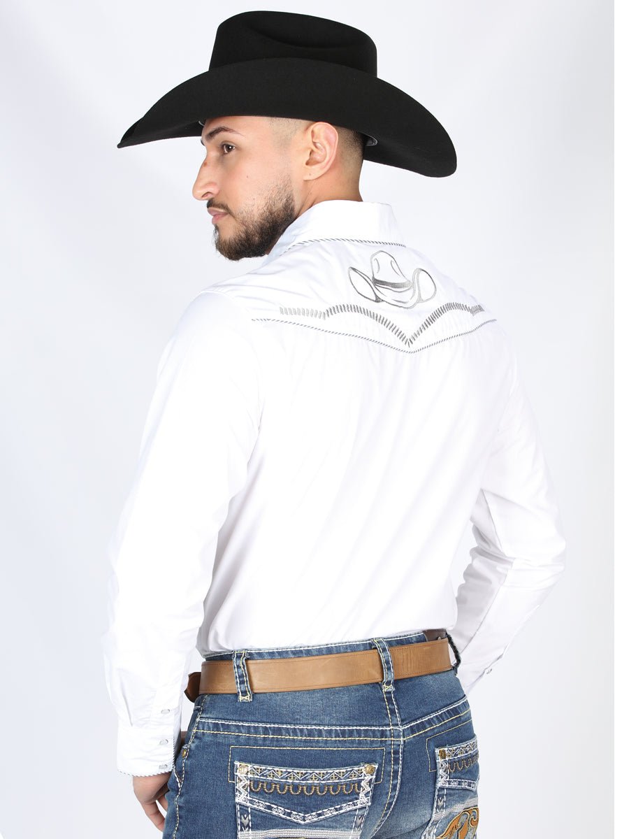 El General Embroidery Western Shirt White/Black 44298 - Diana Zapateria Inc