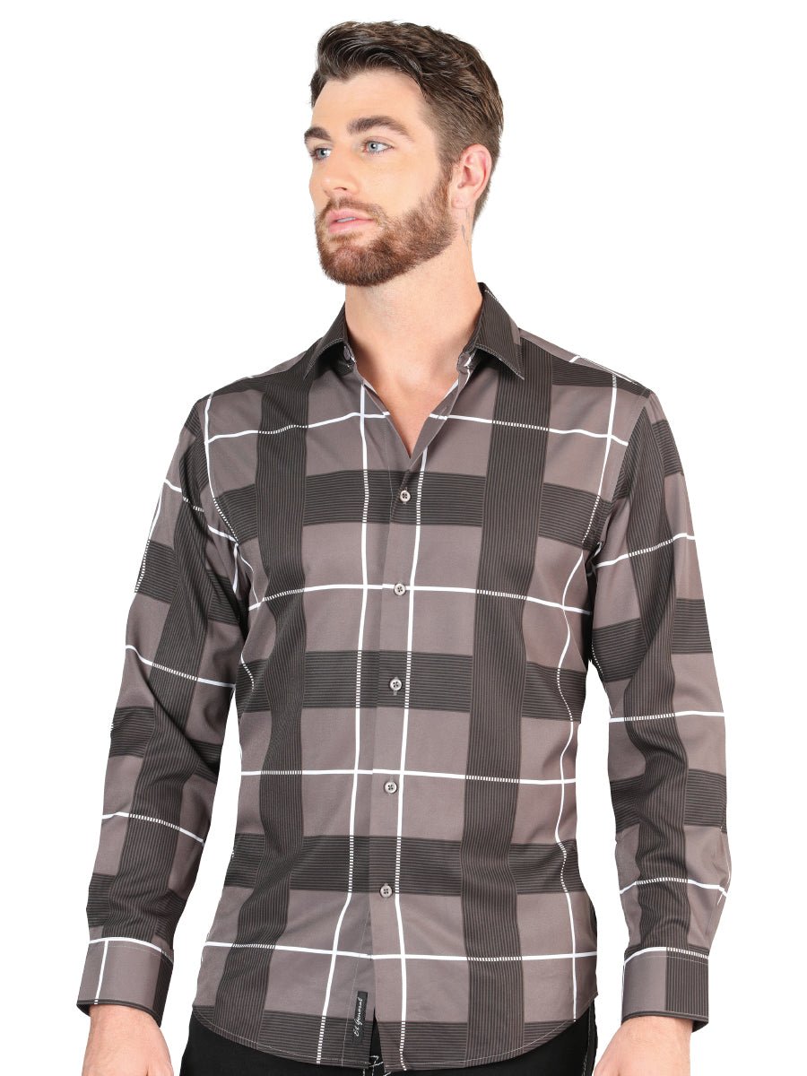 El General Grey Casual Long - Sleeve Shirt 44602 - Diana Zapateria Inc