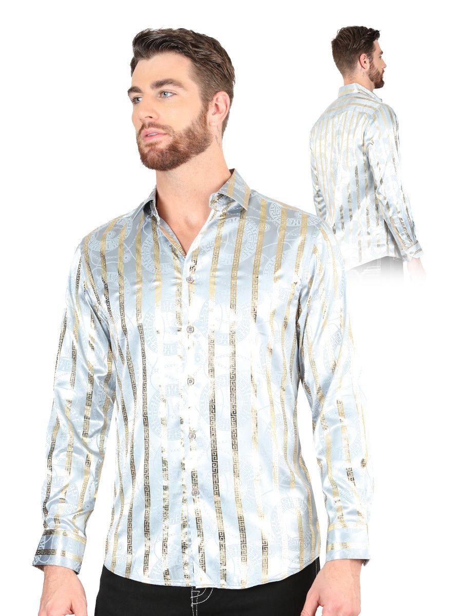 El General Grey/Gold Casual Long - Sleeve Shirt 44578 - Diana Zapateria Inc