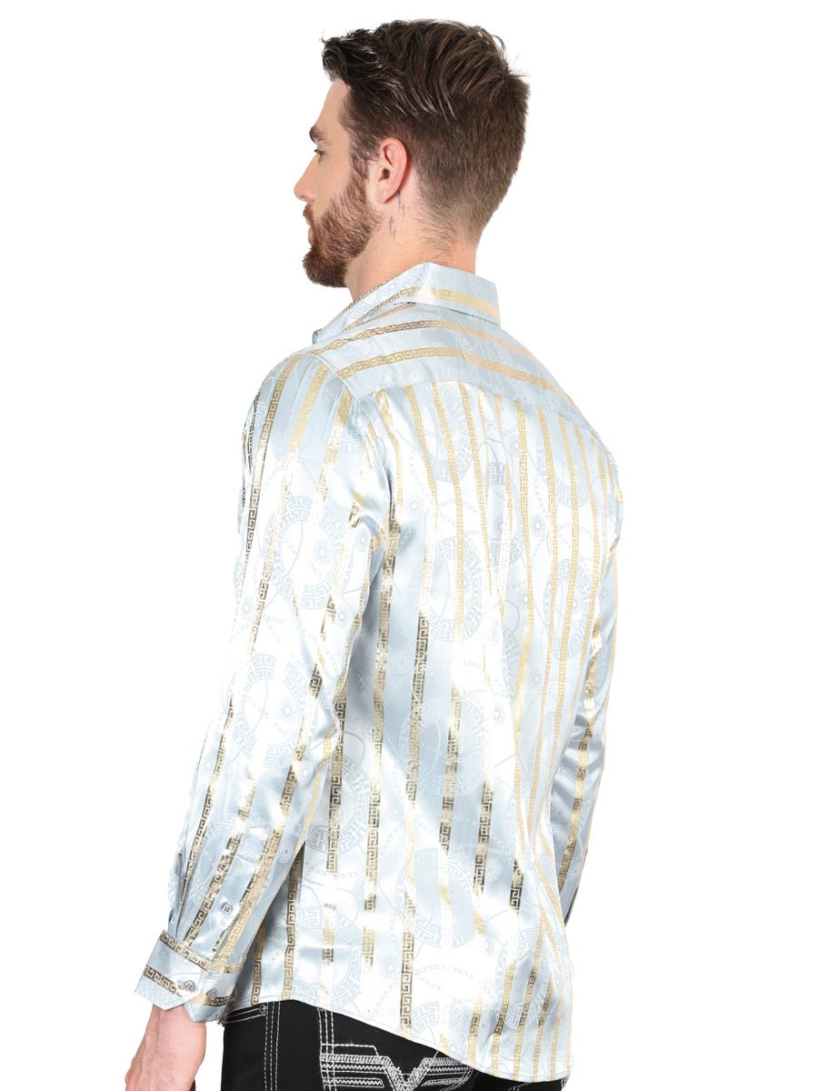 El General Grey/Gold Casual Long - Sleeve Shirt 44578 - Diana Zapateria Inc