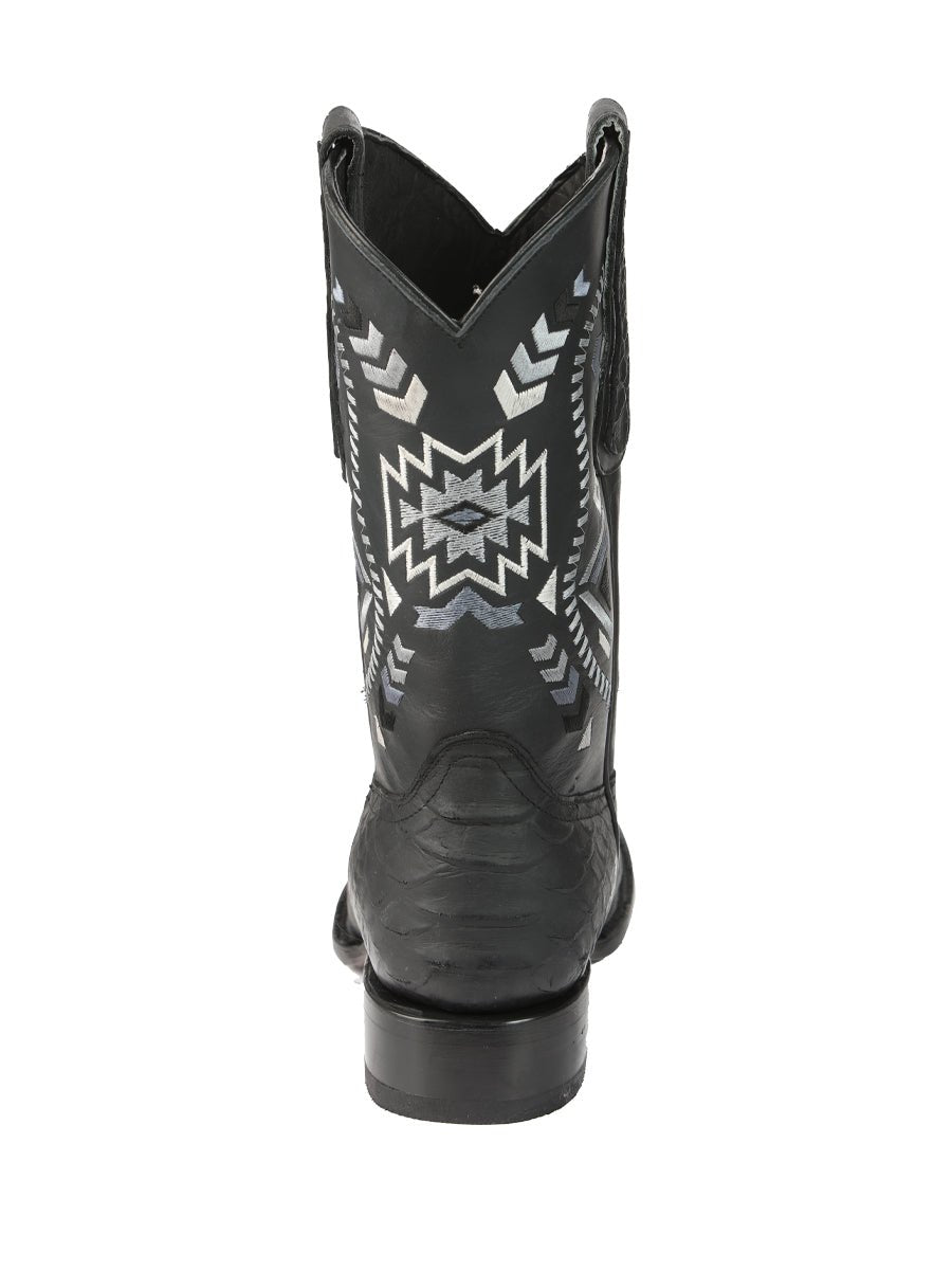 El General Men’s Black Python Imitation Rodeo Boots 45398 - Diana Zapateria Inc