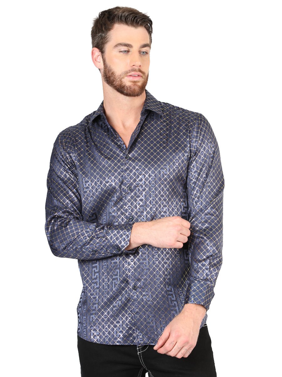 El General Navy Blue Casual Long - Sleeve Shirt 44551 - Diana Zapateria Inc