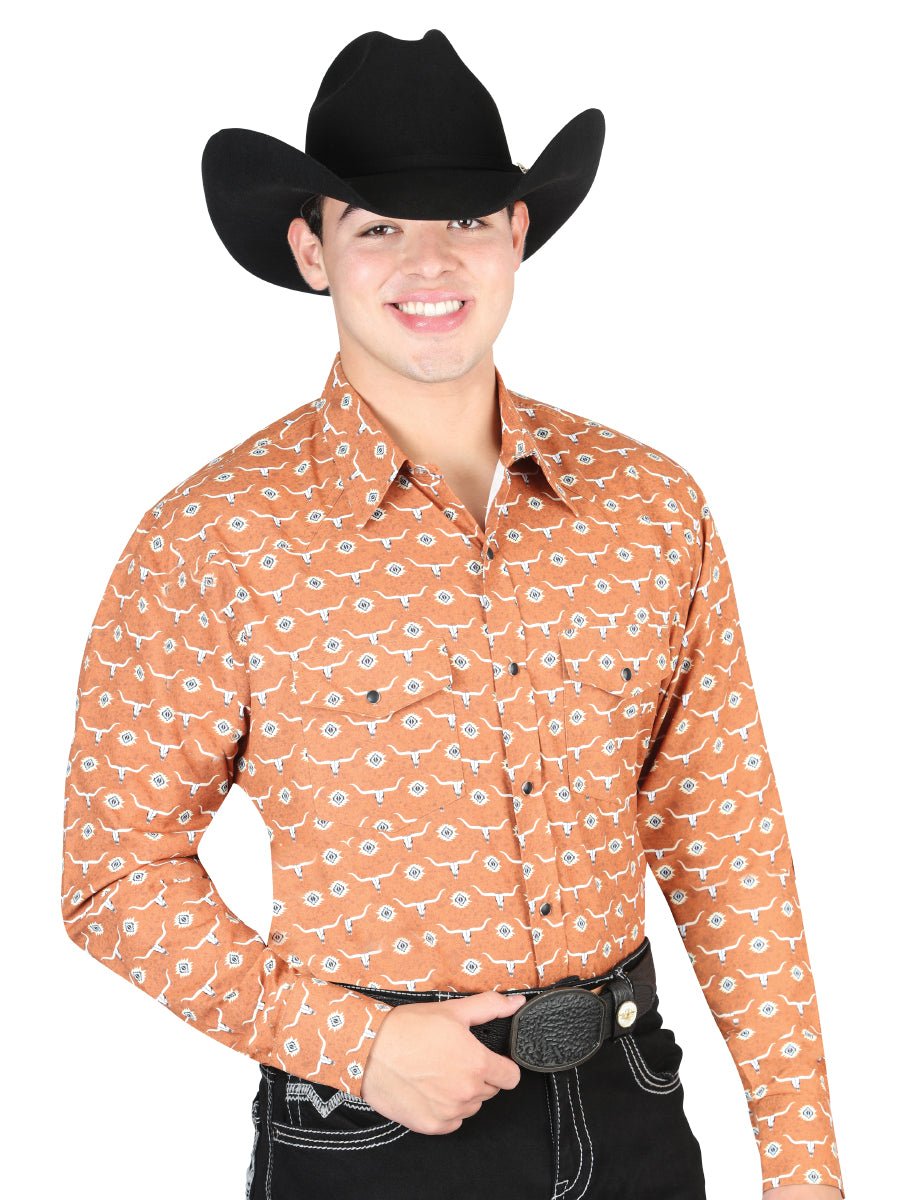 El General Orange Western Shirt 44328 - Diana Zapateria Inc