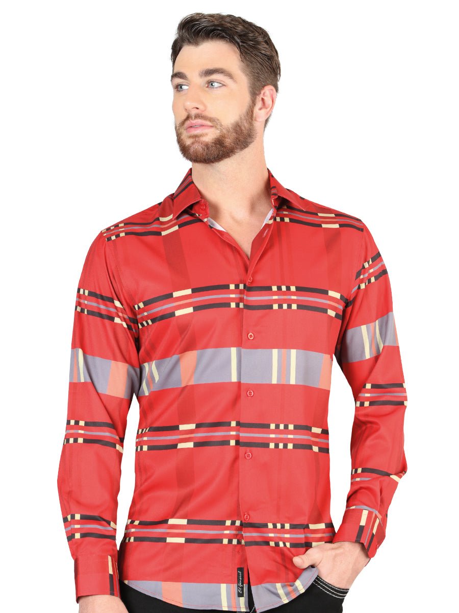 El General Red Casual Long - Sleeve Shirt 44601 - Diana Zapateria Inc