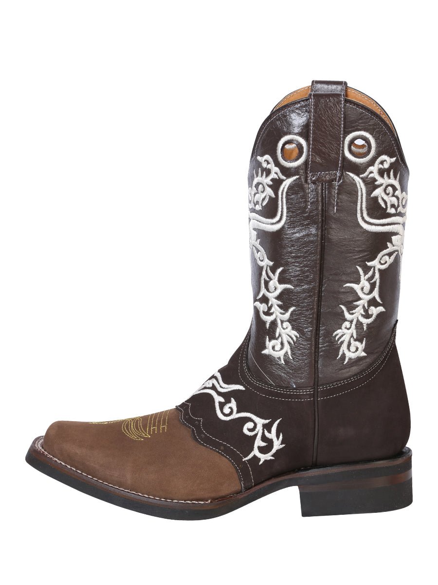 El General Rodeo Boot - Crazy Brown/Dark Brown with Embroidery 34311 - Diana Zapateria Inc