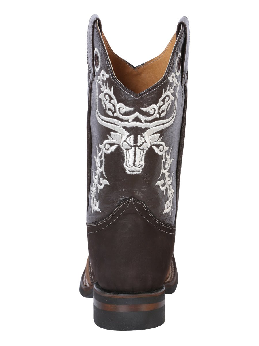 El General Rodeo Boot - Crazy Brown/Dark Brown with Embroidery 34311 - Diana Zapateria Inc