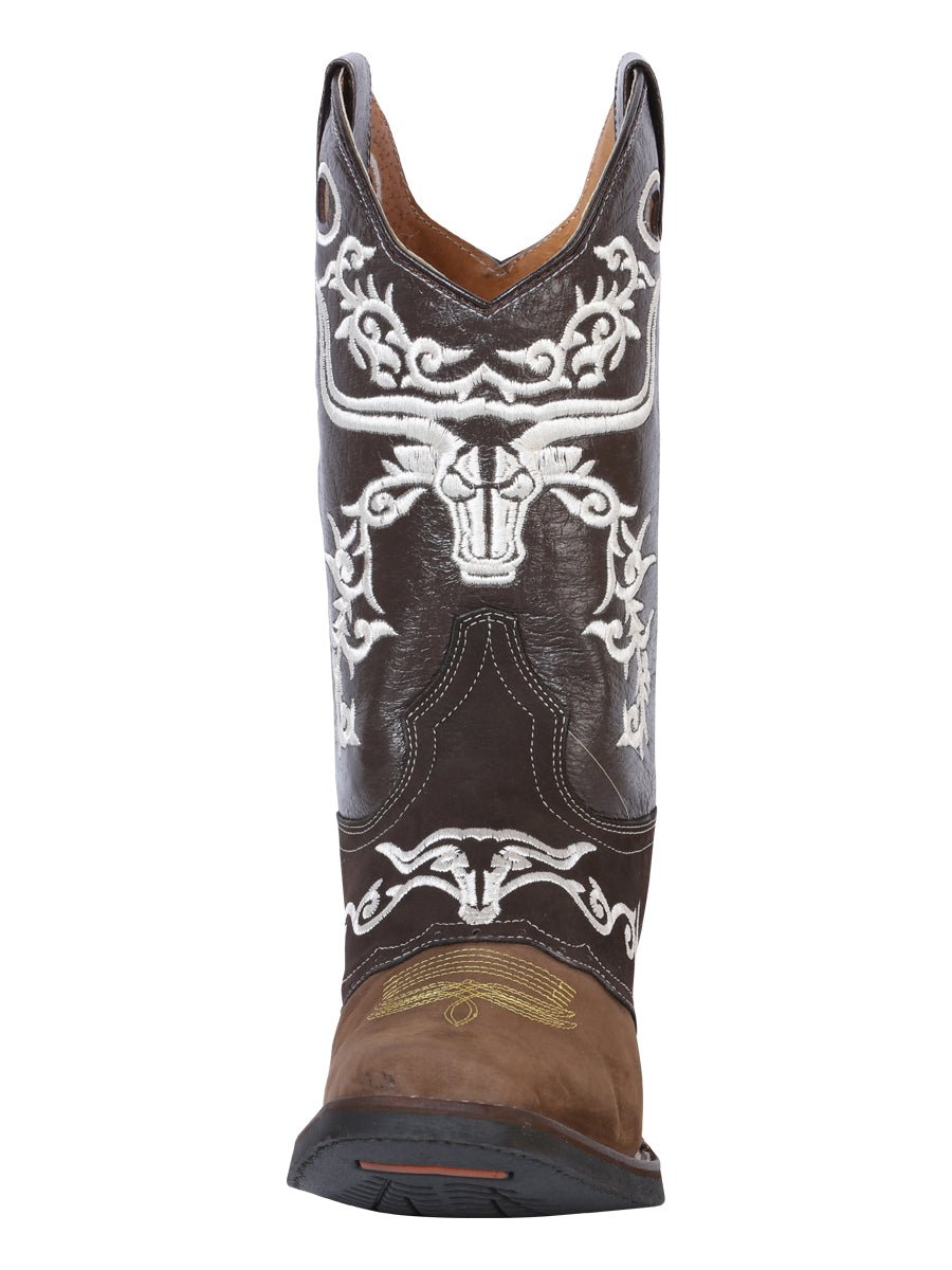 El General Rodeo Boot - Crazy Brown/Dark Brown with Embroidery 34311 - Diana Zapateria Inc
