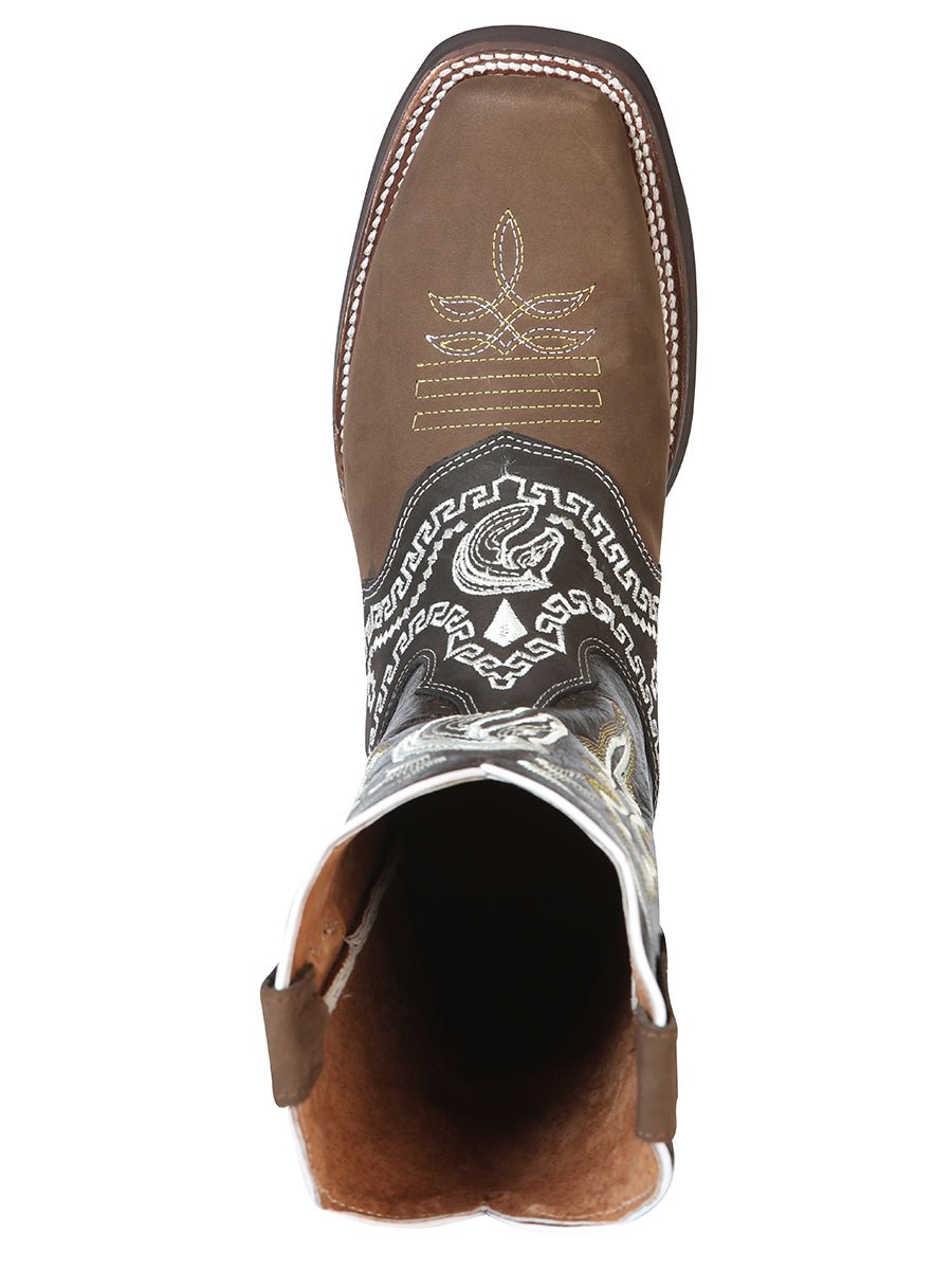 El General Rodeo Boot - Nobuck Dark Brown with Embroidery 51117 - Diana Zapateria Inc