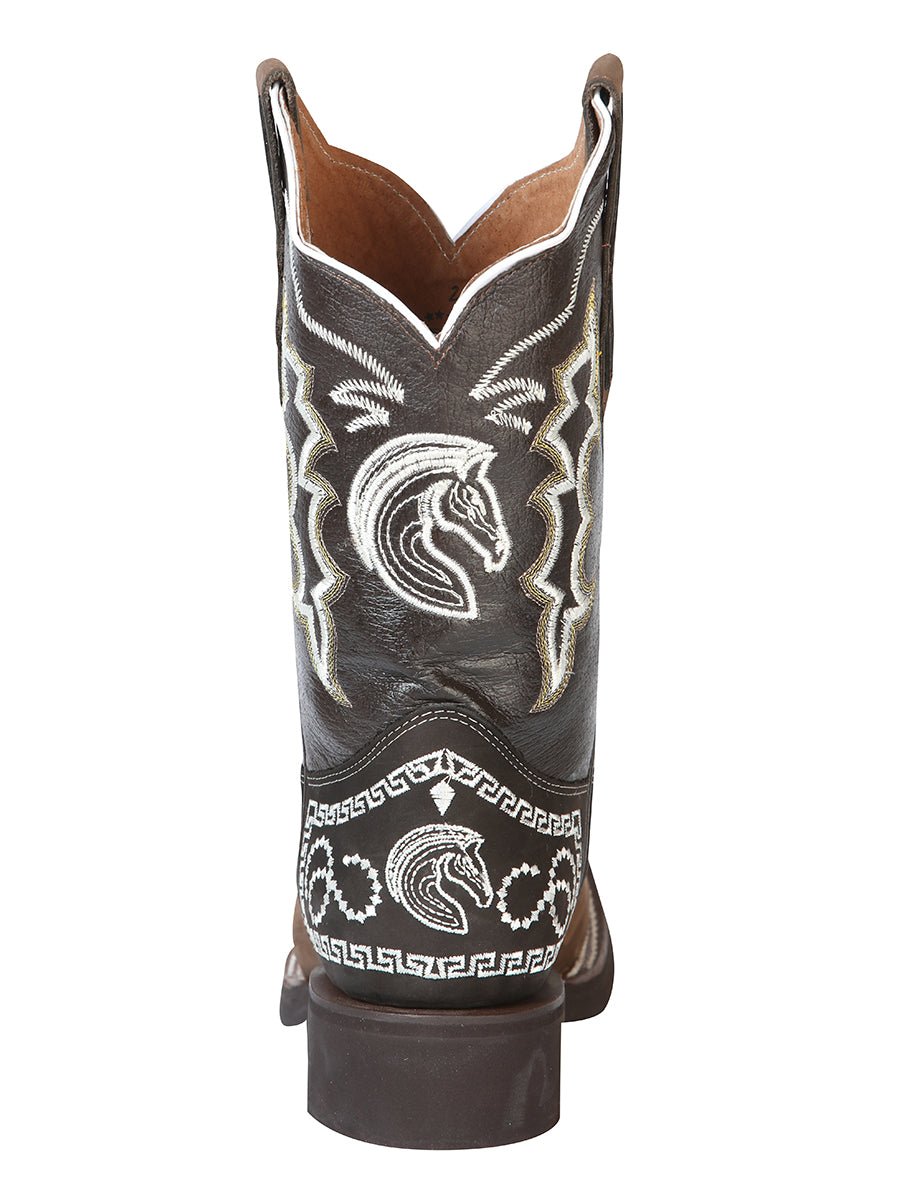El General Rodeo Boot - Nobuck Dark Brown with Embroidery 51117 - Diana Zapateria Inc