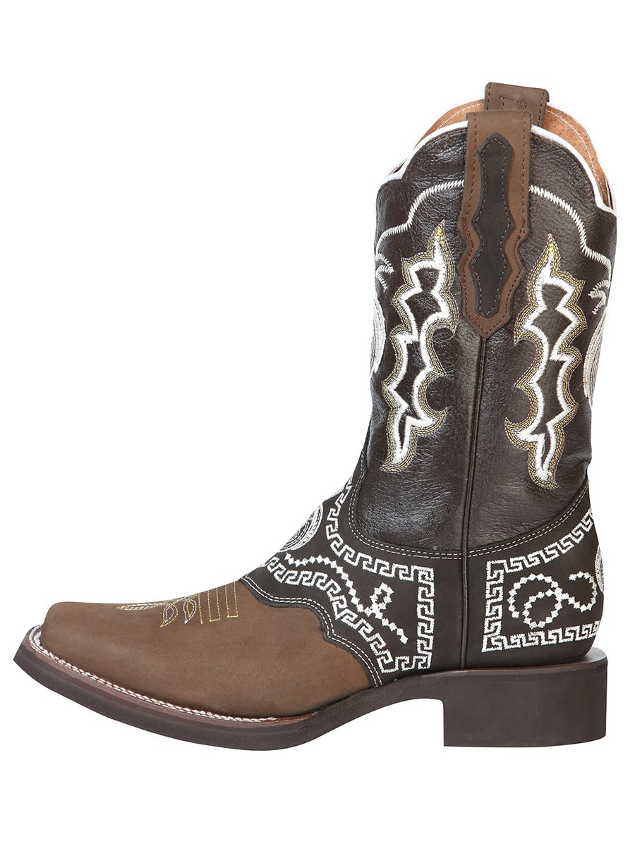 El General Rodeo Boot - Nobuck Dark Brown with Embroidery 51117 - Diana Zapateria Inc