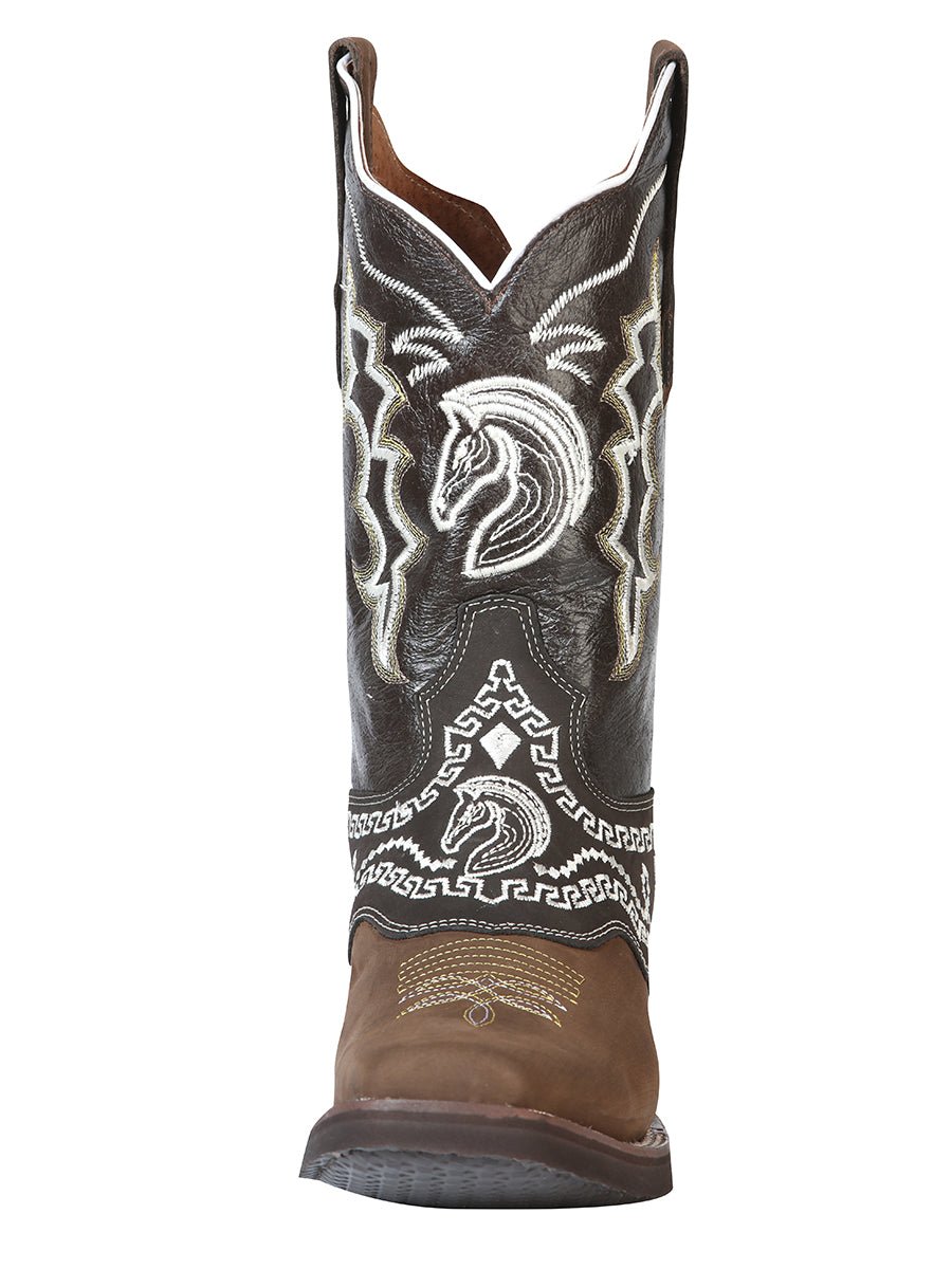 El General Rodeo Boot - Nobuck Dark Brown with Embroidery 51117 - Diana Zapateria Inc