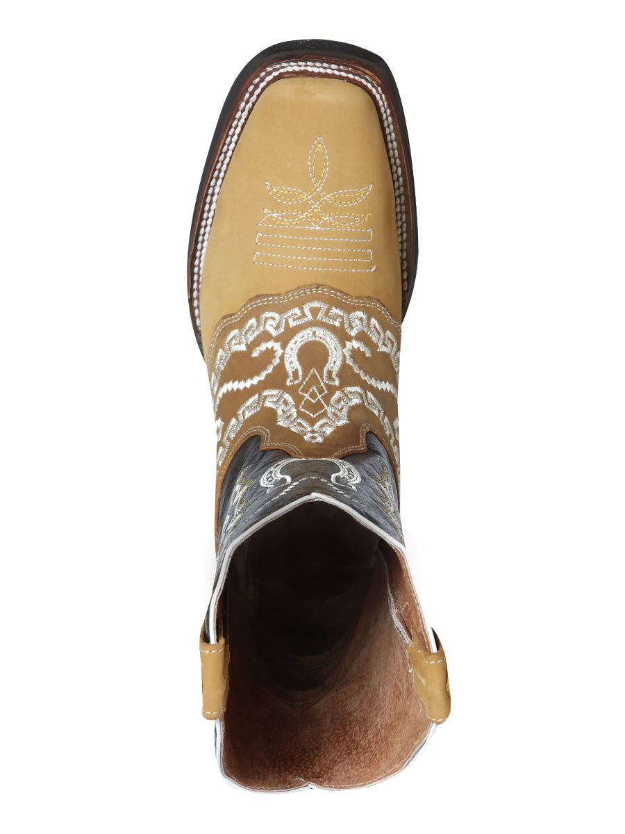 El General Rodeo Boot - Nobuck Honey with Embroidery 51111 - Diana Zapateria Inc