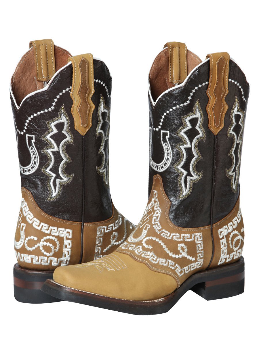 El General Rodeo Boot - Nobuck Honey with Embroidery 51111 - Diana Zapateria Inc