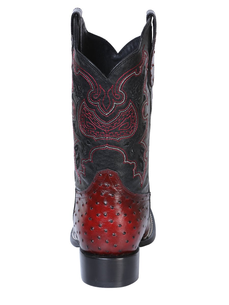 El General Rodeo Boot - Printed Ostrich Burgundy 41901 - Diana Zapateria Inc