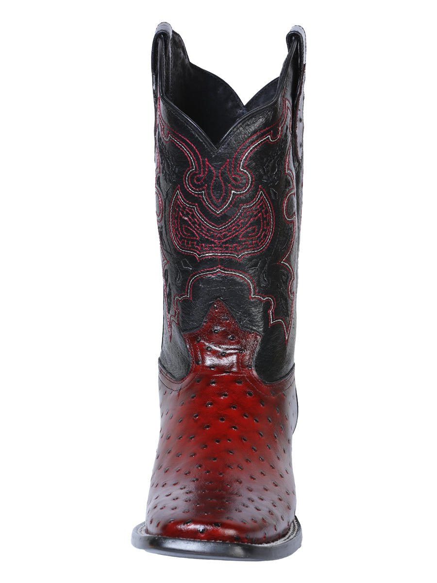 El General Rodeo Boot - Printed Ostrich Burgundy 41901 - Diana Zapateria Inc