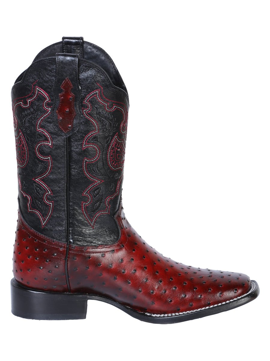El General Rodeo Boot - Printed Ostrich Burgundy 41901 - Diana Zapateria Inc