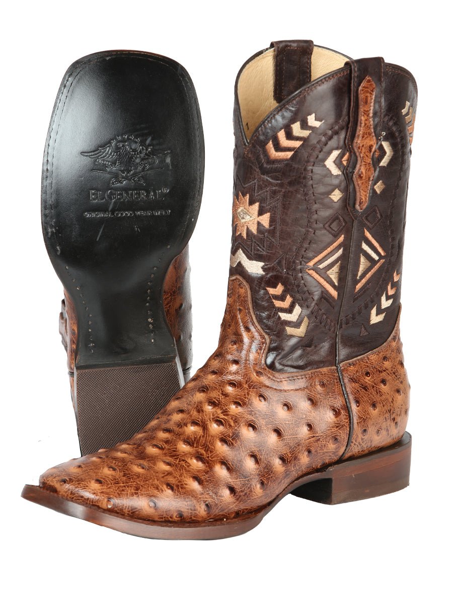 El General Rodeo Boot - Printed Ostrich Shedron 51239 - Diana Zapateria Inc