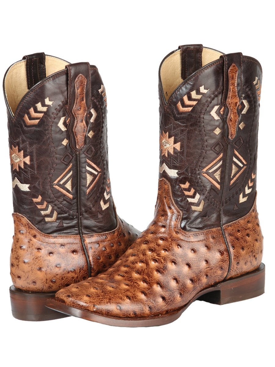 El General Rodeo Boot - Printed Ostrich Shedron 51239 - Diana Zapateria Inc
