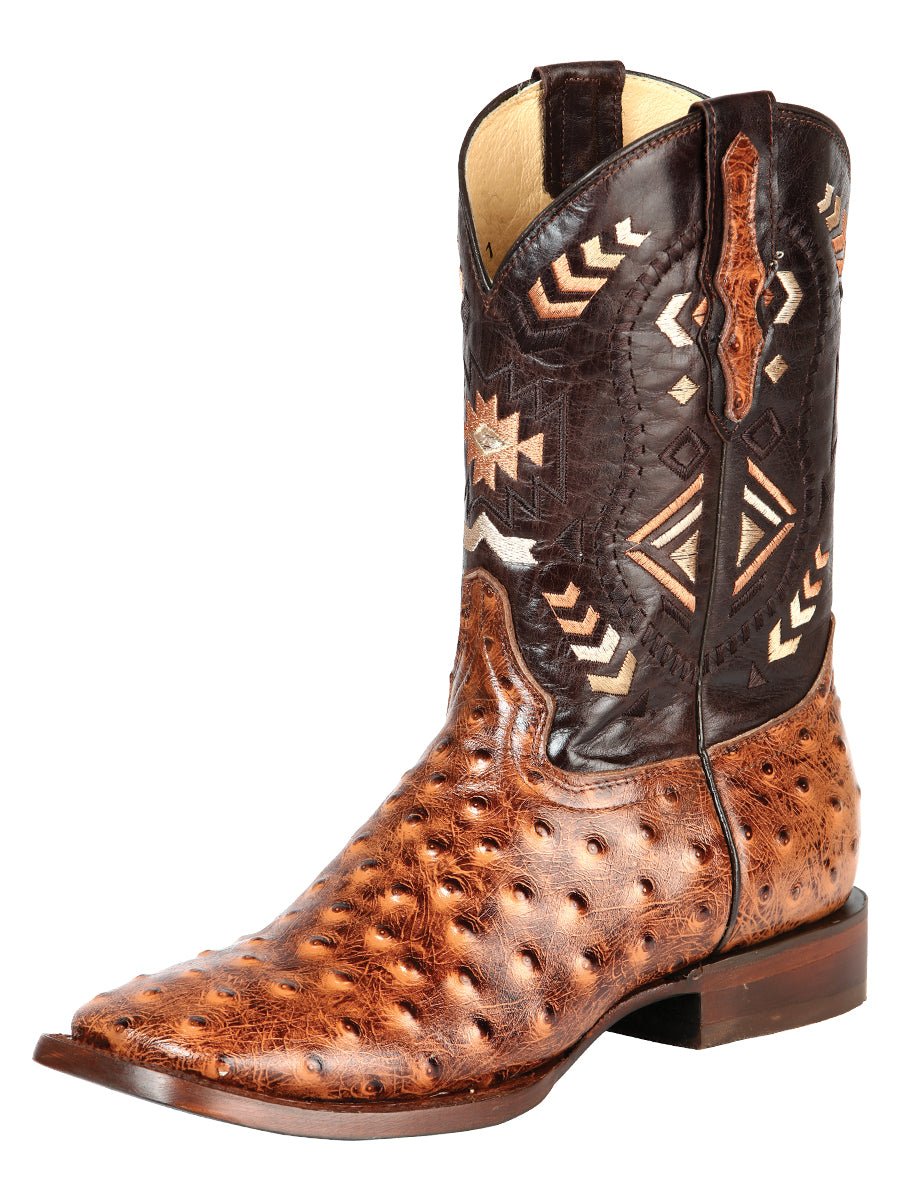 El General Rodeo Boot - Printed Ostrich Shedron 51239 - Diana Zapateria Inc