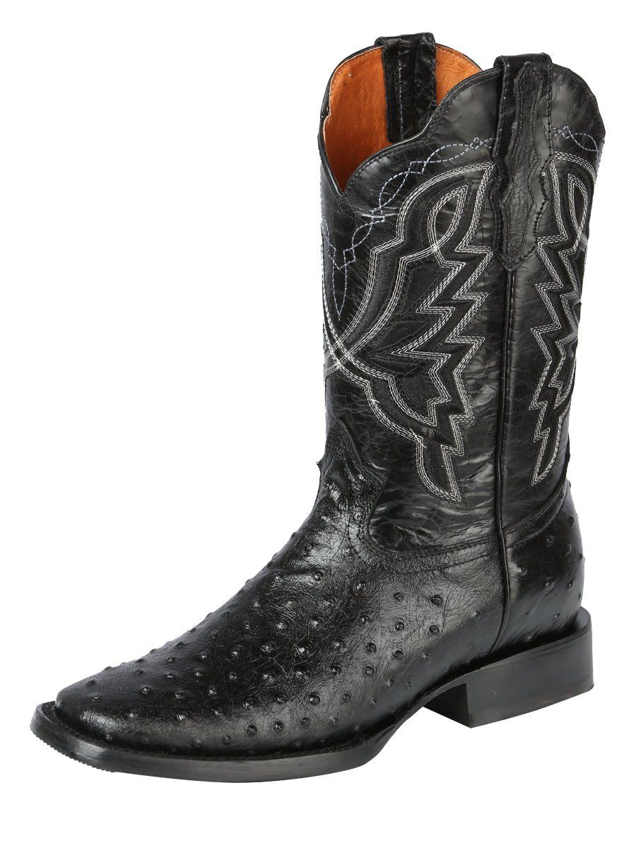 El General Rodeo - Printed Ostrich skin boot - Black 44673 - Diana Zapateria Inc