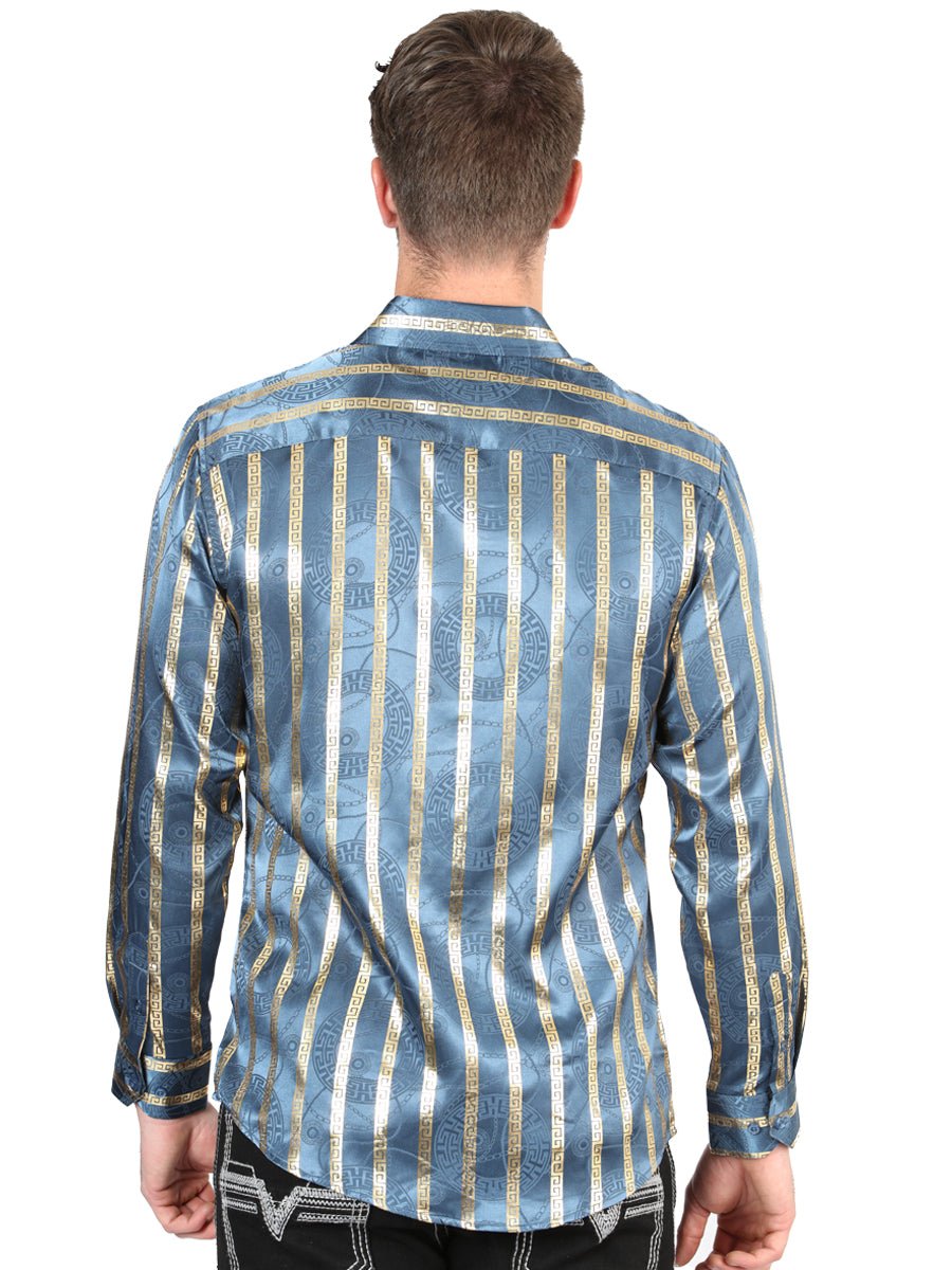 El General Teal Casual Long - Sleeve Shirt 44580 - Diana Zapateria Inc