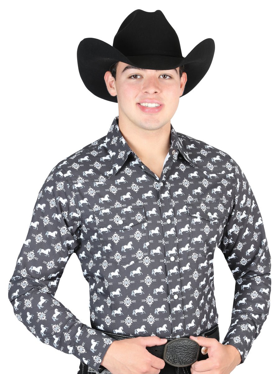 El General Western Shirt - Black 44320 - Diana Zapateria Inc