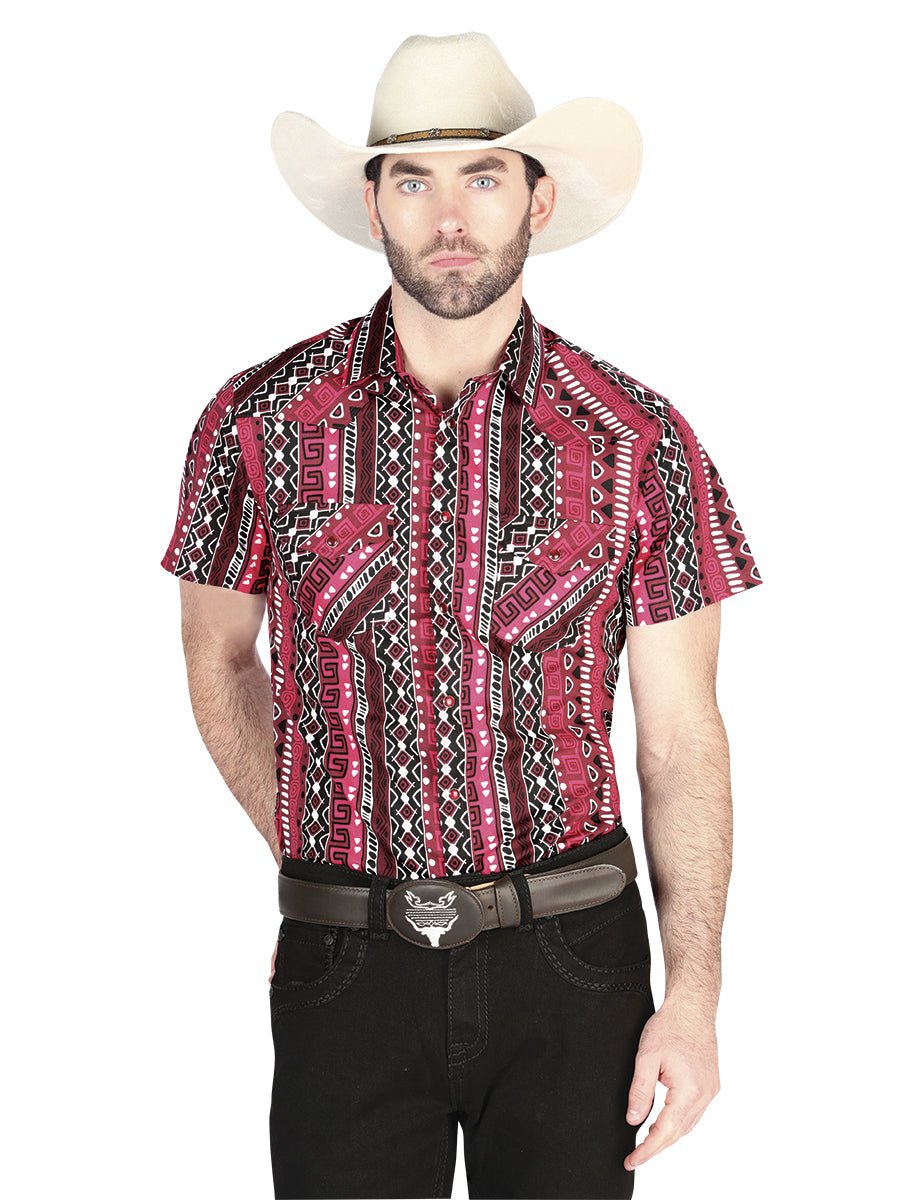 El General Western Shirt - Burgundy 44456 - Diana Zapateria Inc