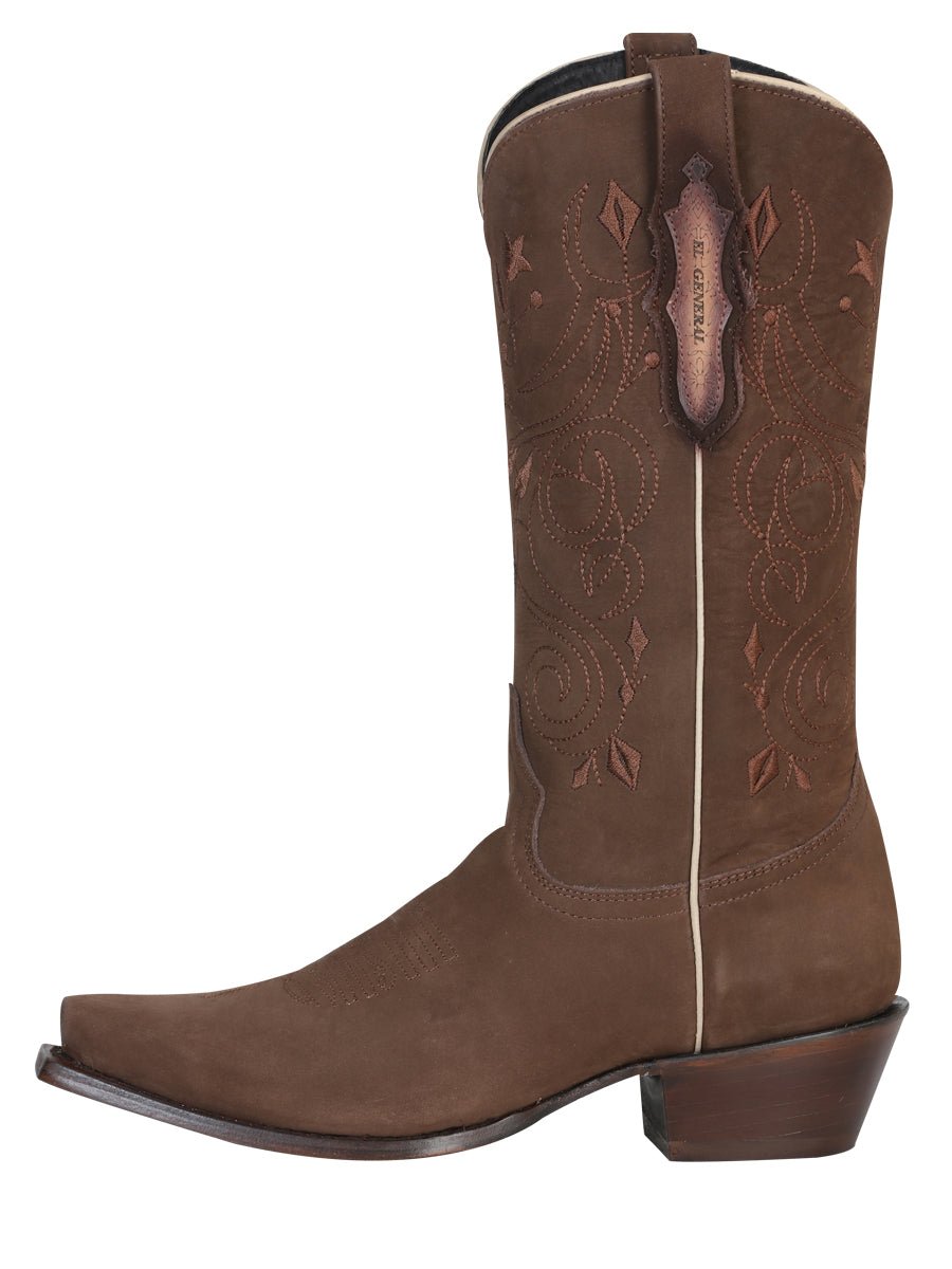 El General Women´s Limited Edition Western Boot - Nobuck Camel 34513 - Diana Zapateria Inc