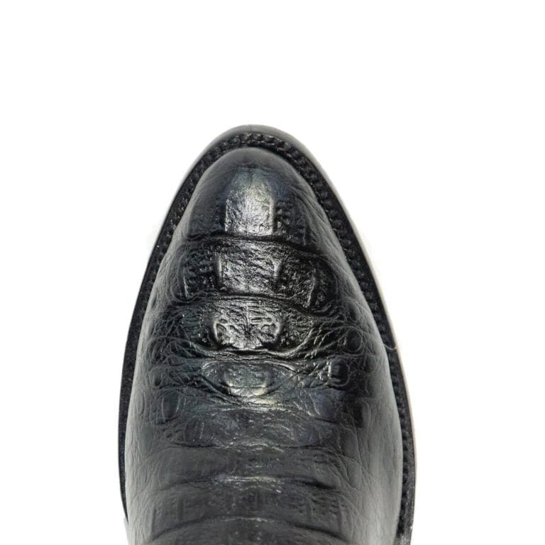 El Reparo Men's Print Caiman Hornback Round Toe Boots - Black - Tanner Mark Boots