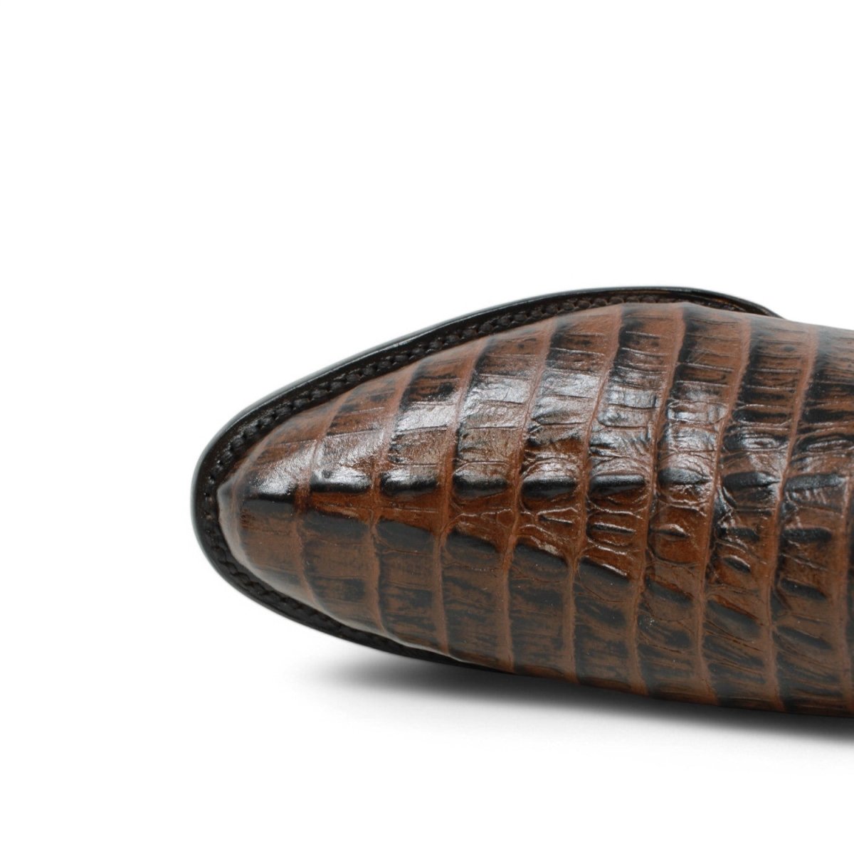 El Reparo Men's Print Caiman Tail Round Toe Boots Brown - Tanner Mark Boots