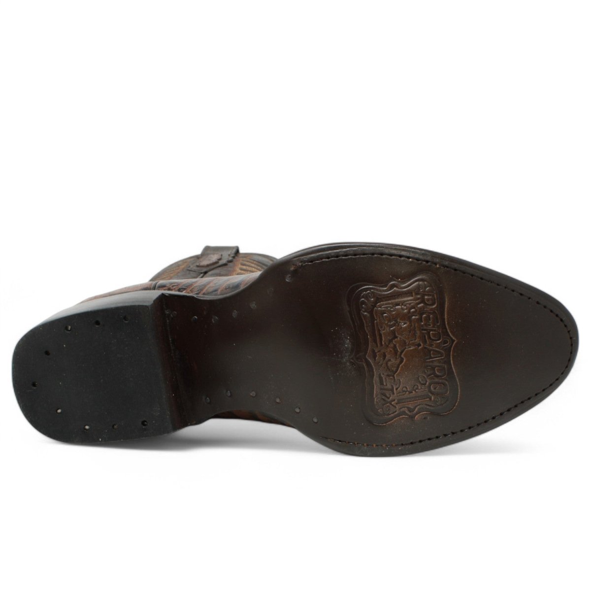 El Reparo Men's Print Caiman Tail Round Toe Boots Brown - Tanner Mark Boots