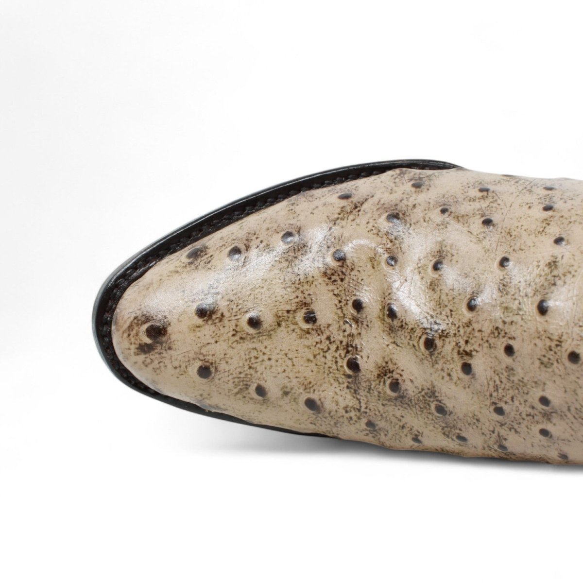 El Reparo Men's Print Ostrich Round Toe Boots - Rustic Oryx - Tanner Mark Boots