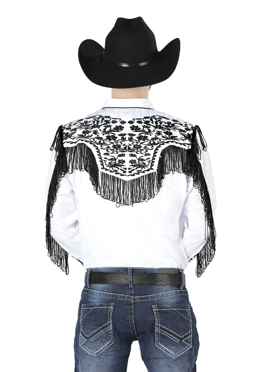 El Señor de los Cielos Embroidery Shirt White/Black 44223 - Diana Zapateria Inc
