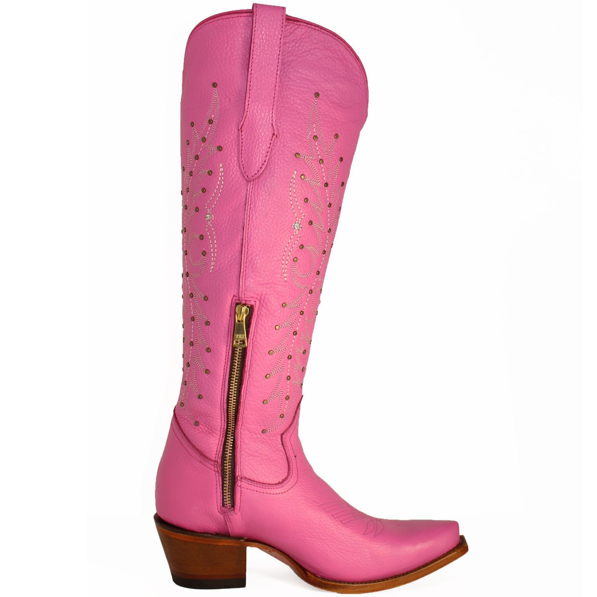 Botas Altas de Cuero Original para Mujer Color Rosa (Barbie)