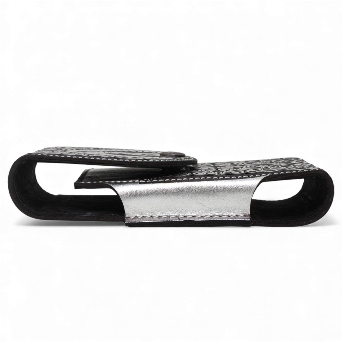 Funda para Smartphone de Cuero Corte Laser Original Virgen De Guadalupe en Plata - A&A Boots