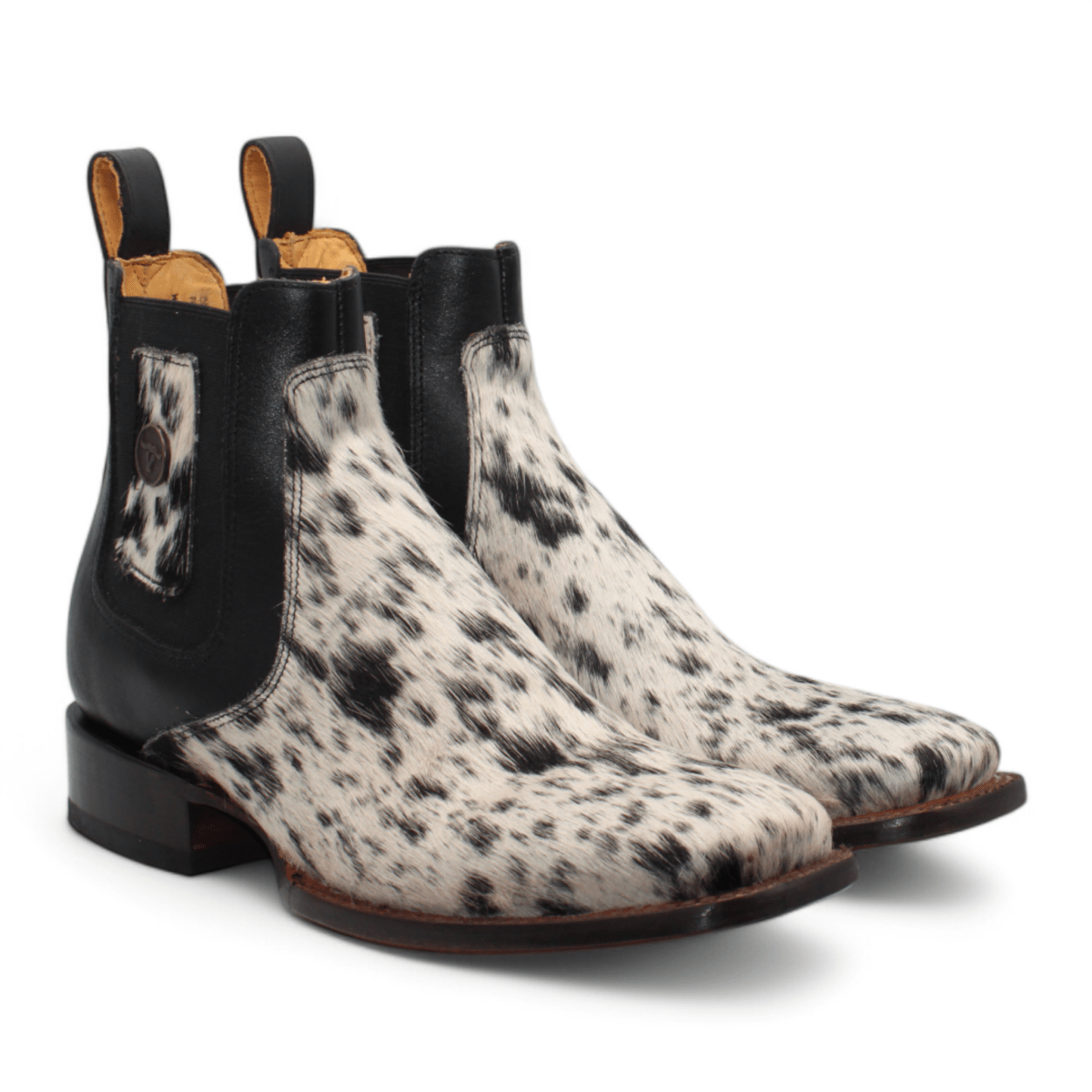 Genuine Cowhide Hair Square Toe Ankle Boots - Hooch Boots