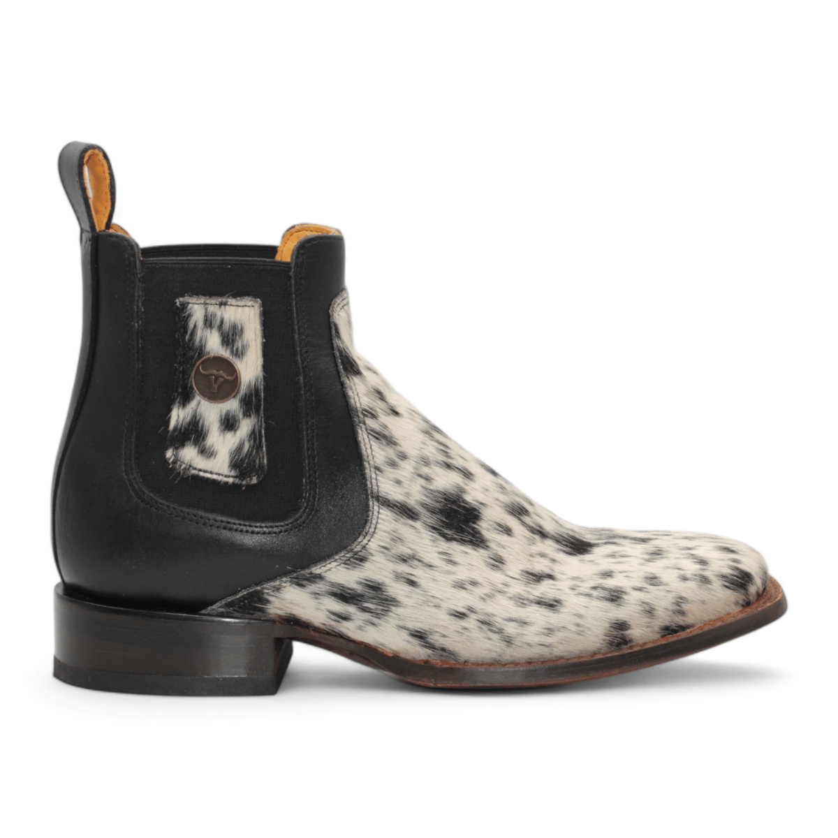 Genuine Cowhide Hair Square Toe Ankle Boots - Hooch Boots