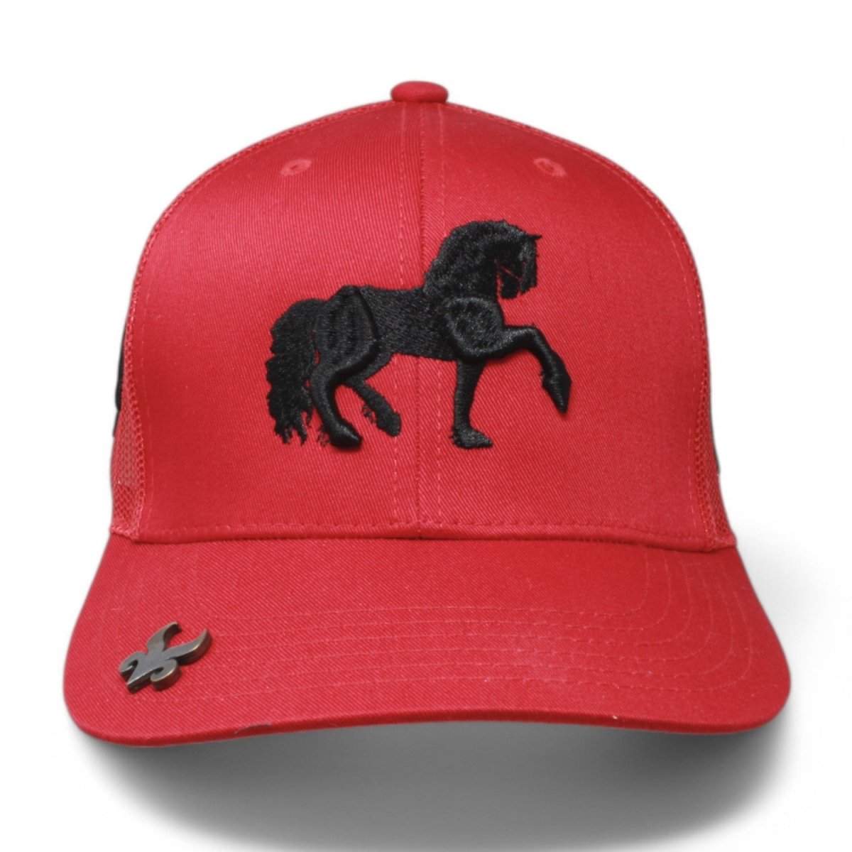 Gorra Charra con Bordado de Caballo Color Rojo y Negro WD - 1756 - White Diamonds Boots