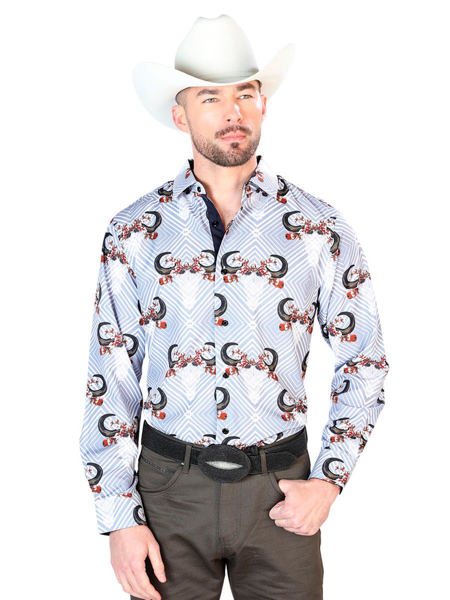 Gray And Black Casual Long Sleeve Shirt 43693 - Diana Zapateria Inc