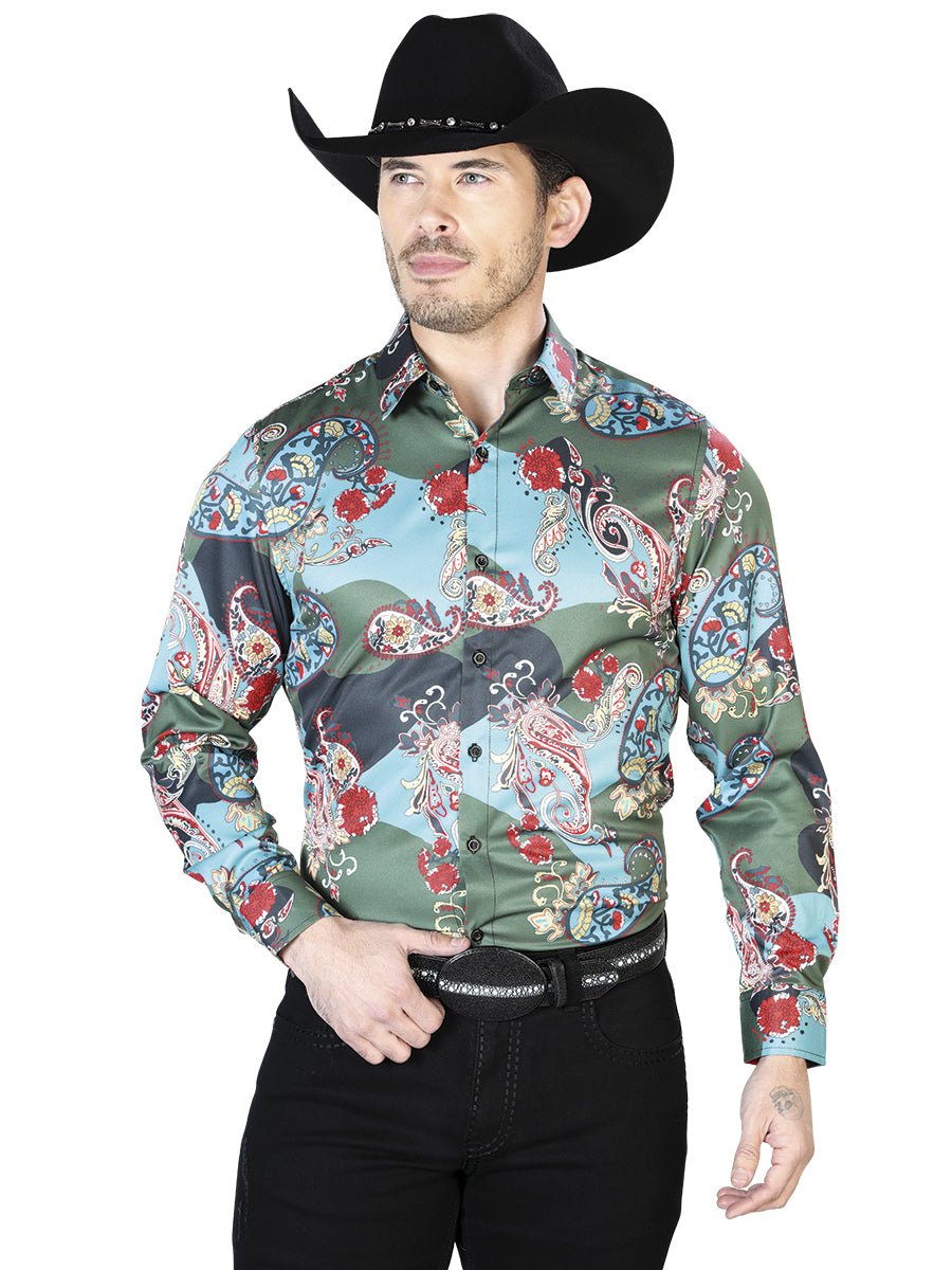 Green Casual Long Sleeve Shirt 43681 - Diana Zapateria Inc