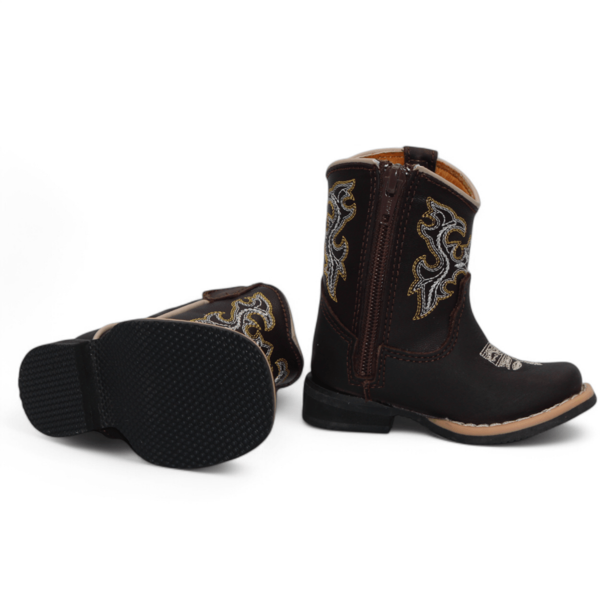 Botas de Piel Original Punta Cuadrada Para Niño Bebe - Hooch Boots - Pair View