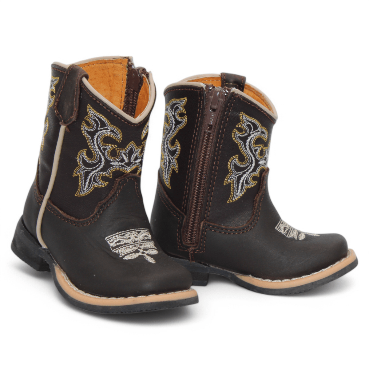 Botas de Piel Original Punta Cuadrada Para Niño Bebe - Hooch Boots - Pair View